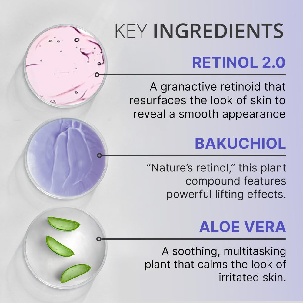 goPure Actives Firm & Lift Serum - Anti-Aging Serum with Retinol for more Smooth, Even-Texture and Glowing Skin, and Antioxidant Bakuchiol for Collagen Support and Firmer-Looking Skin - 1 fl oz - Image 5