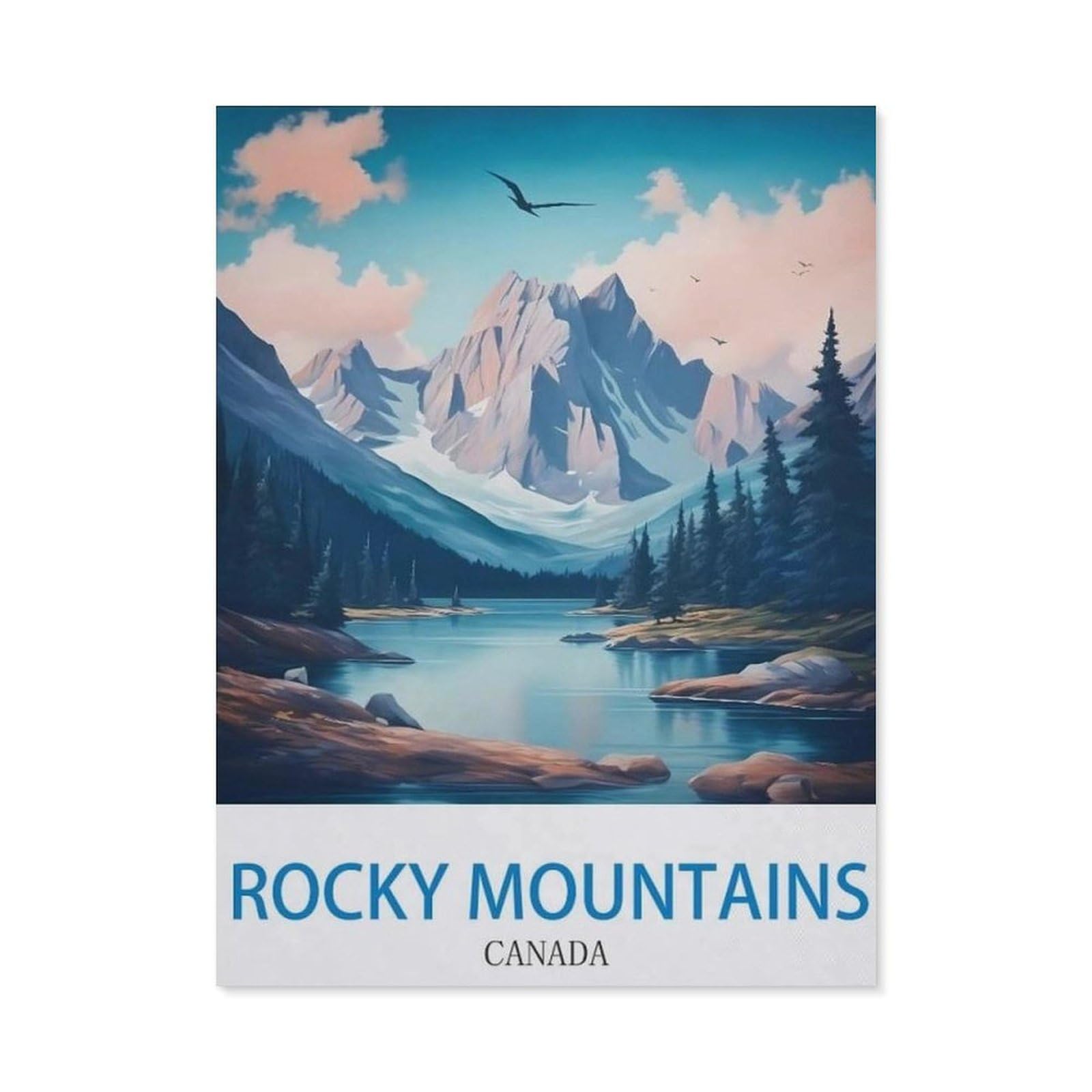Funny Metal Tin Sign Wall Decor，Rocky Mountains Canada，Tin Sign for Office/Home/Classroom Bathroom Decor Gifts Best Farmhouse Decor Gift Ideas for Friends(15x30cm）6x12 inch-EE89