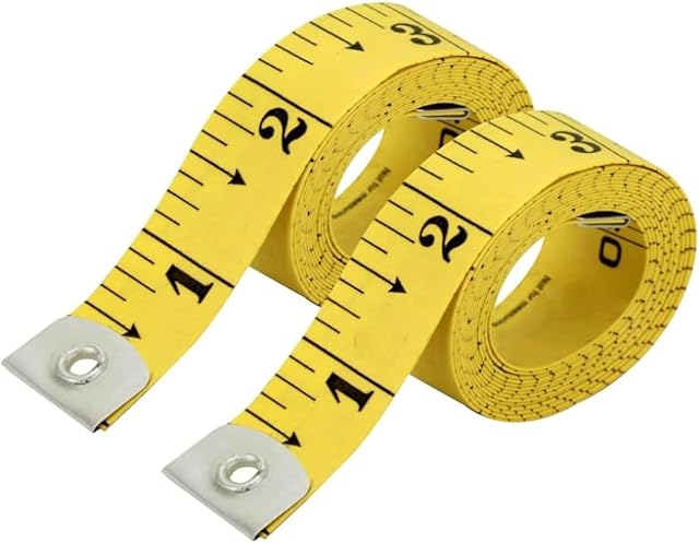 CrafTreat 2-Pack Mesure de la bande jaune – Norme à deux volets & Échelles métriques, règle souple souple pour les mesures du corps & - Je suis sur mesure. 60in/150cm