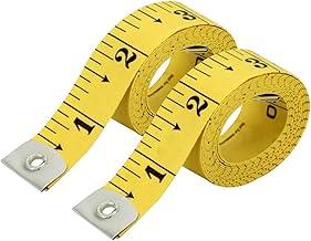 CrafTreat Paquete de 2 cintas métricas amarillas, básculas estándar y métricas de doble cara, regla flexible suave para medidas corporales y sastrería, 150 cm