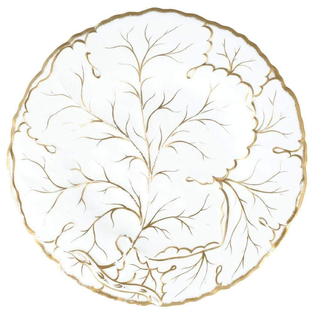 Caspari Gilded Majolica Die-Cut Place Mats in Ivory, 4 Included
