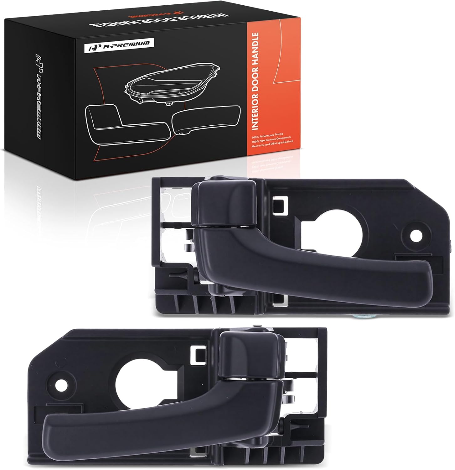 A-Premium Inside Interior Door Handles Compatible with Kia Sedona 2006-2012 & Hyundai Entourage 2007-2010, Black, 2-PC Set, Front Driver and Passenger Side