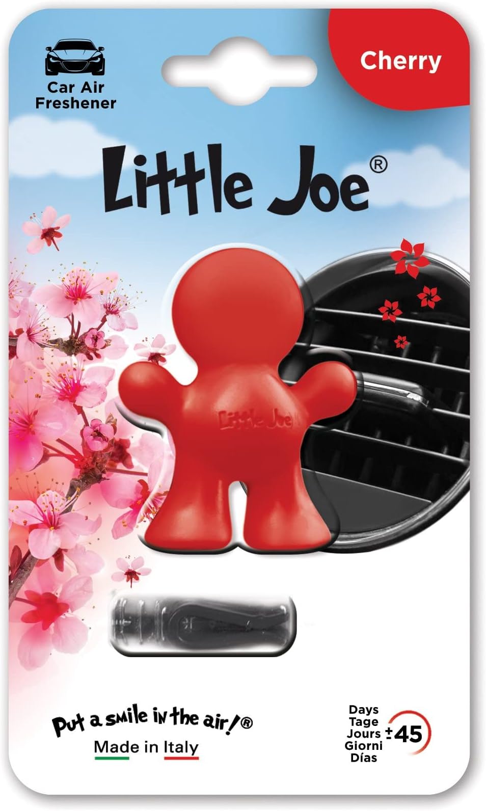 by SunStop - Made in Italy - Air freshener +/- 45 days freshness in the vehicle - Simply fix it to the air vent with the enclosed clip (Cherry/Dark Red)