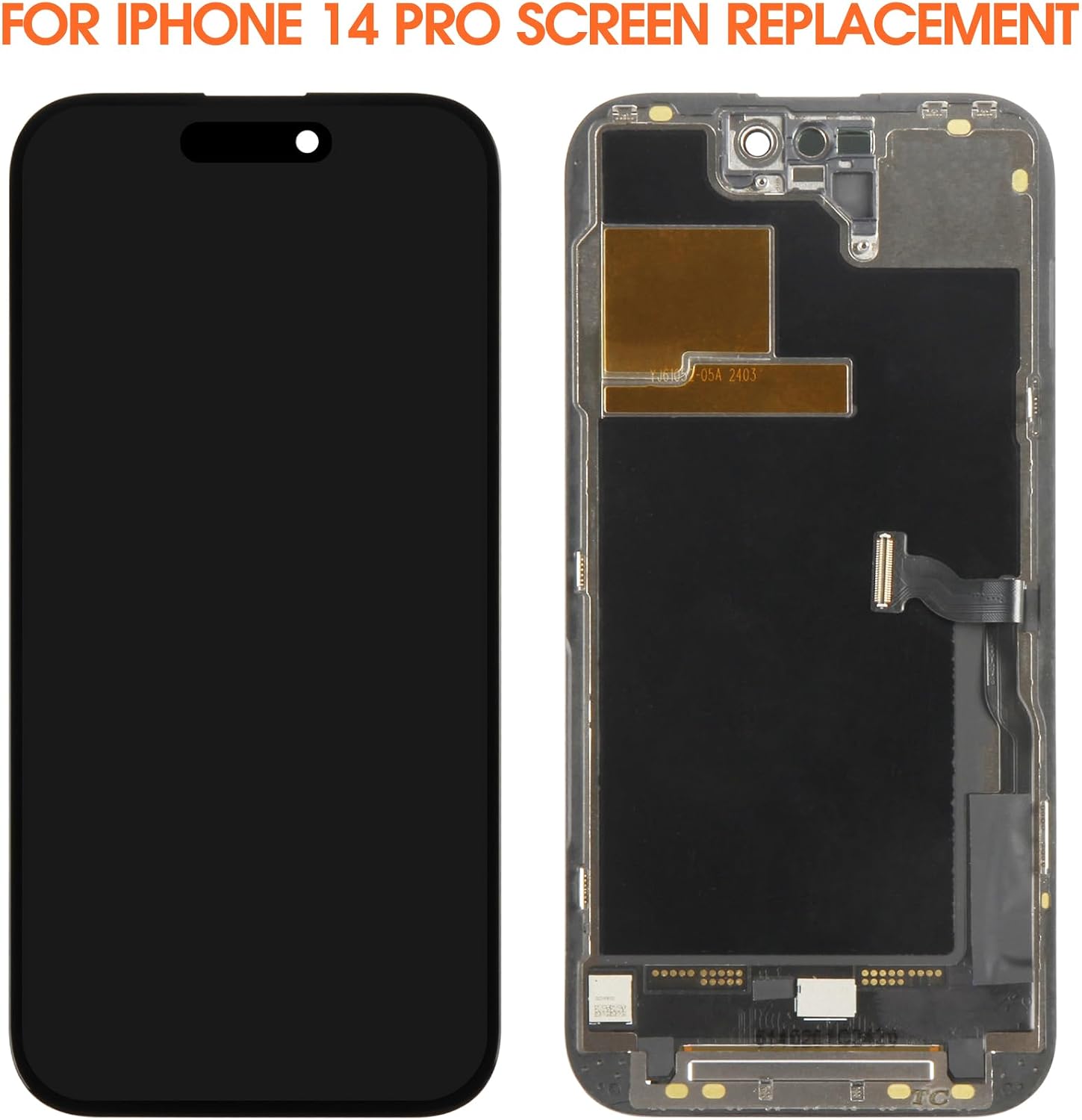 Incell for iPhone 14 Pro Screen Replacement - Aftermarket LCD Display with Full Touch Sensitivity | Anti-Scratch Coating | DIY-Friendly | Compatible with iPhone 14 Pro 6.1" (A2890/A2892/A2894)(Black