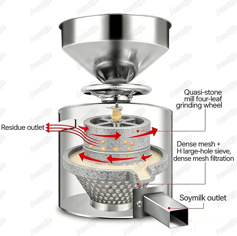 1100W Electric Nut Butter & Soymilk Maker Machine,Commercial Grade Stainless Steel Grinder with Low Noise,Multifunctional for Sesame Sauce,Groundnut,Almond Butter