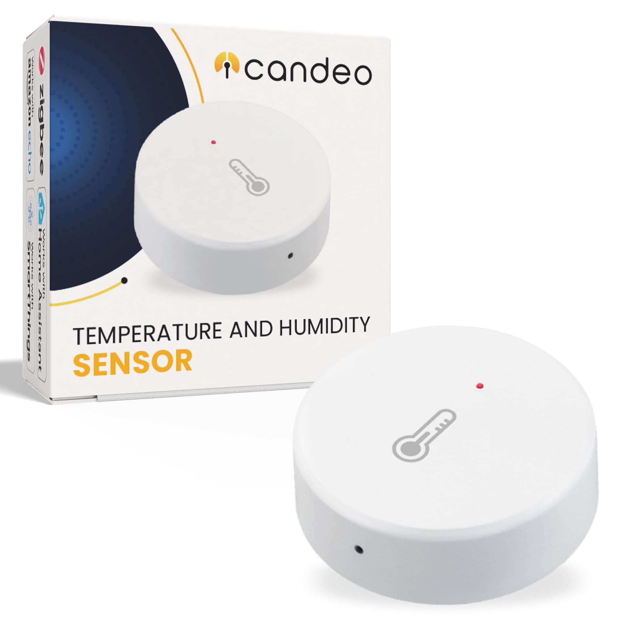 Candeo Candeo Zigbee Temperature & Humidity Sensor, White | Accurate Smart Home Indoor Climate Monitor | Track Your Energy Consumption | Compatible with Zigbee Hubs | Compact, Long Battery Life, Easy Setup