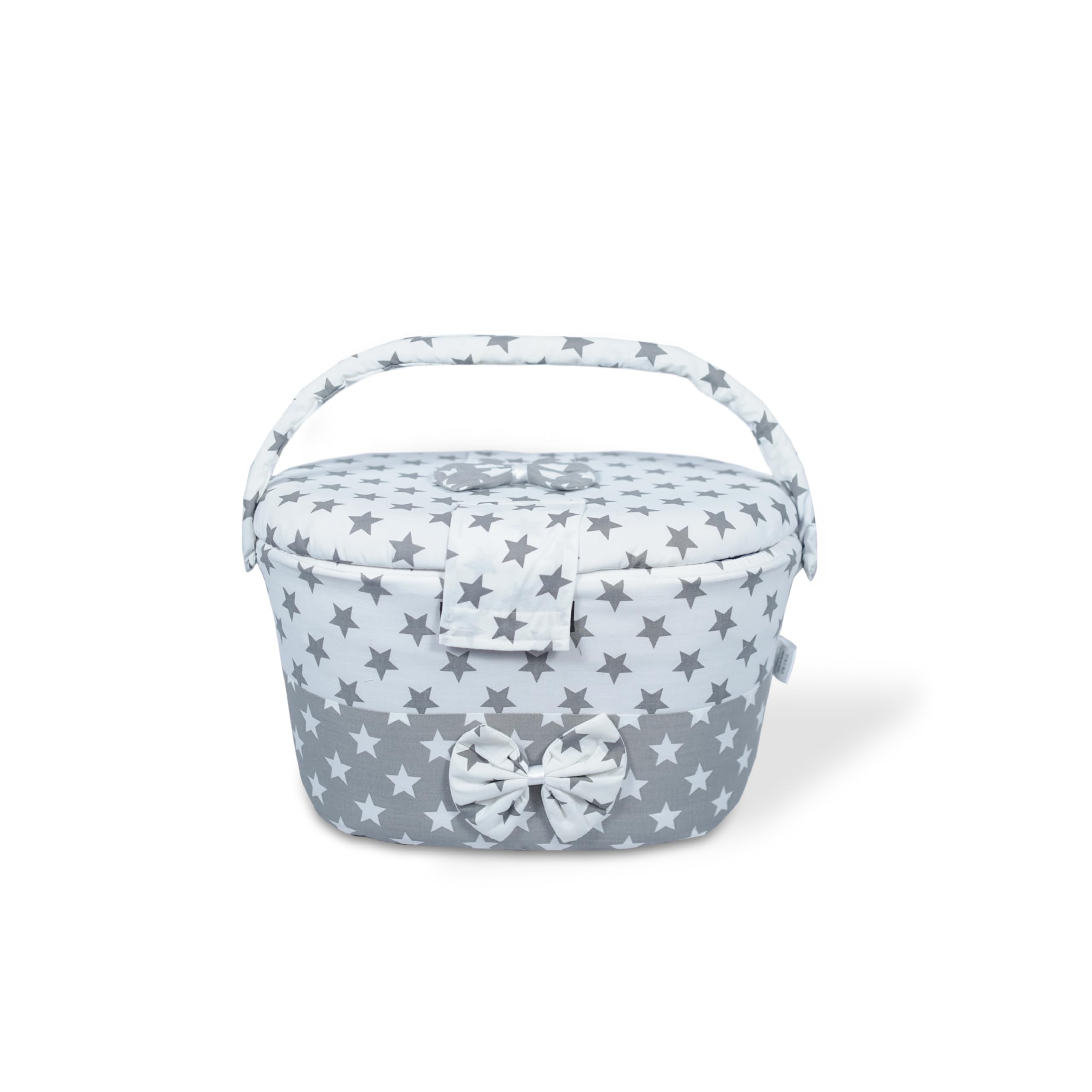 S3 Stay Blessed Baby Diaper Caddy Bag, Blue and White Star Print, with Handle Large 44 * 32 * 24 cm (Ash Star)