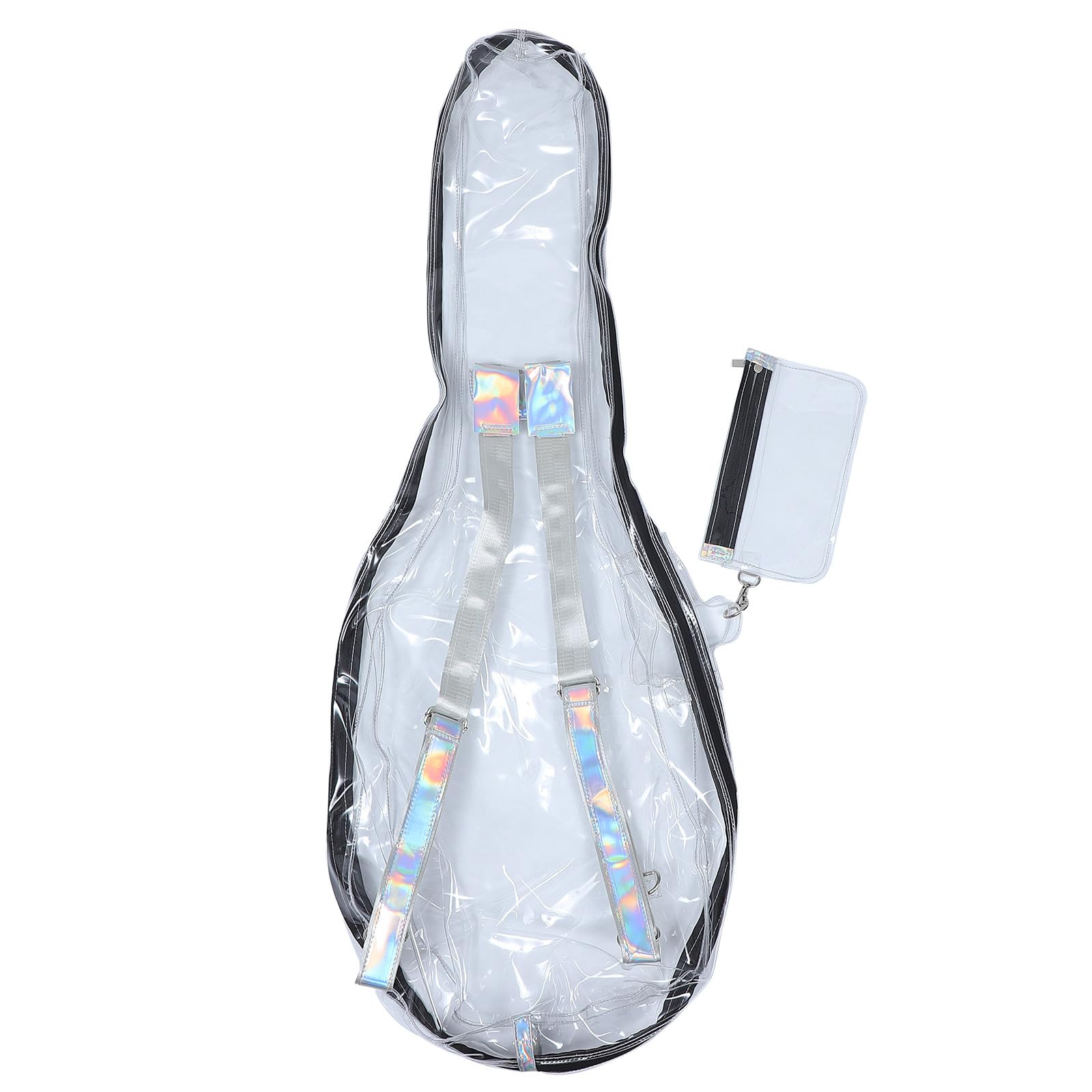 FOMIYES Transparente Akustikgitarrentasche 39/40/41 Zoll Auspc Material mit Reißverschlussfach Gitarrenrucksack für Folk Gitarren Instrumententasche Weiß