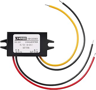 Weewooday Direct Current Converter 12v to 5v 3a 15w Buck Converter Module, Reduced Voltage Regulator Car Power Output Power Adapter, Wire Interface(1 Piece)