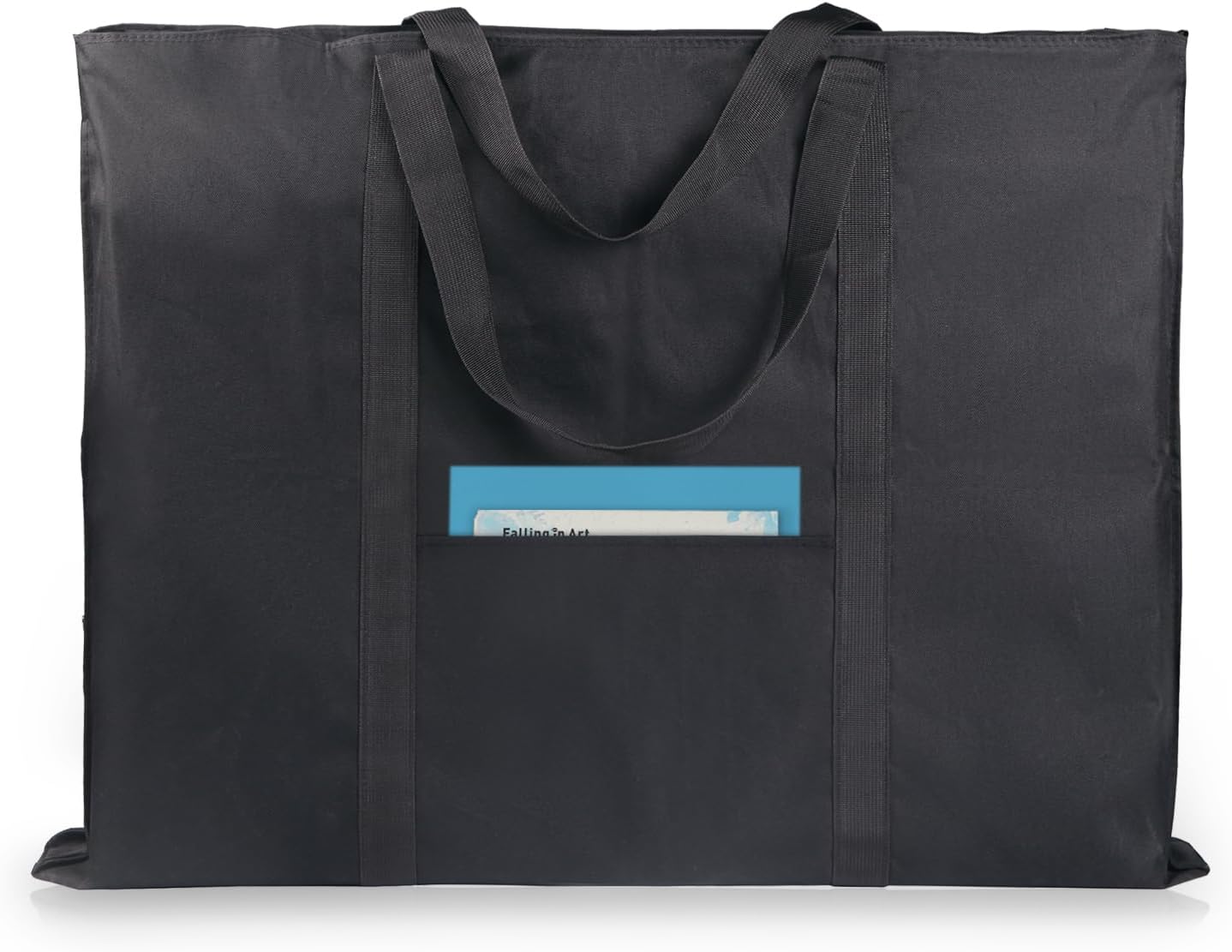 JJRING Dacron Light Weight Art Portfolio Bag, 22'' x 28.5'' for 20'' x 26'' Artworks, Black Carrying Storage Case for Poster, Sketching, and Drawing 20''*26''