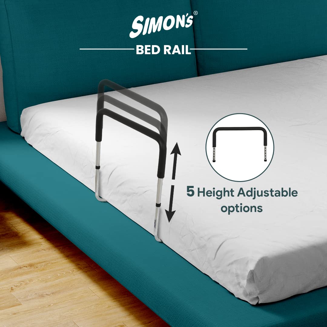 Fled to Bed Assist Hand Rail for Adult Bed Safety Grip with Foam Grip with Simon's Steel Chrome Plated Bedrell Fled to Bed Assist Hand Rail for Adult Bed Safety Grip with Foam Grip with Simon's Steel Chrome Plated Bedrell