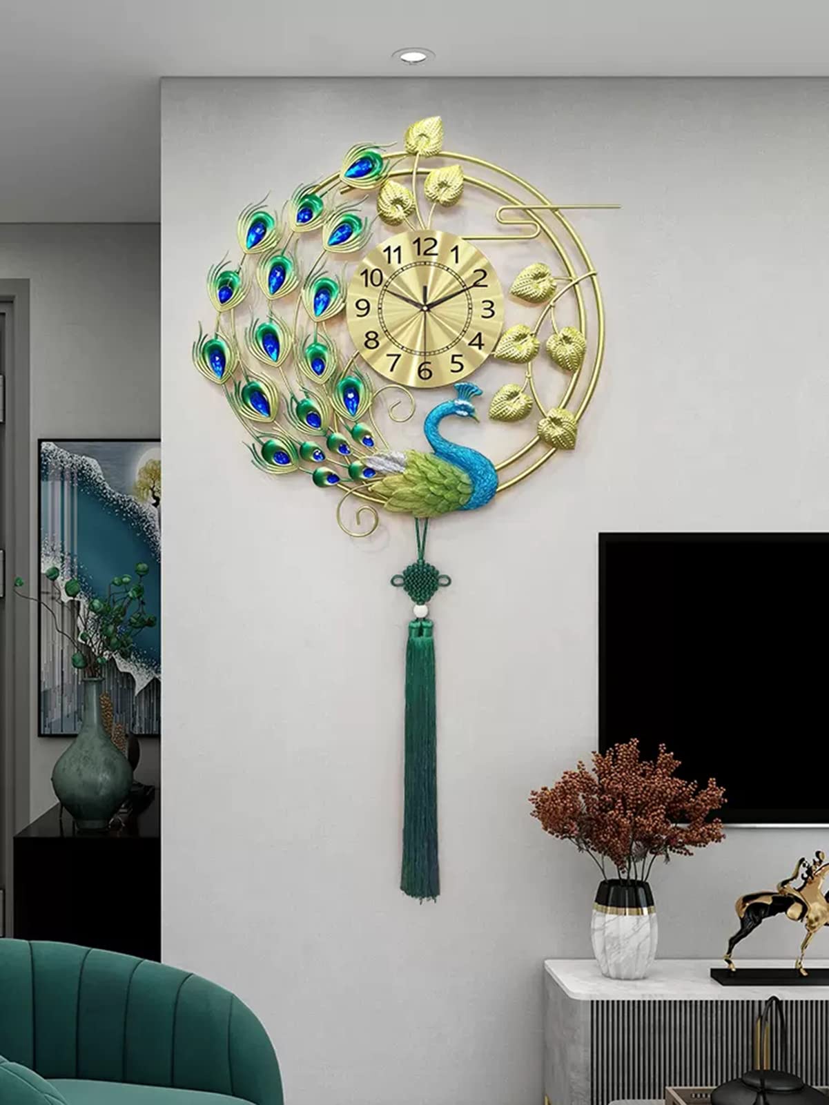 MYUYEE 43 Inch Large Wall Clock, Non-Ticking Silent Modern Art Ative Wall Clocks for Living Room ation
