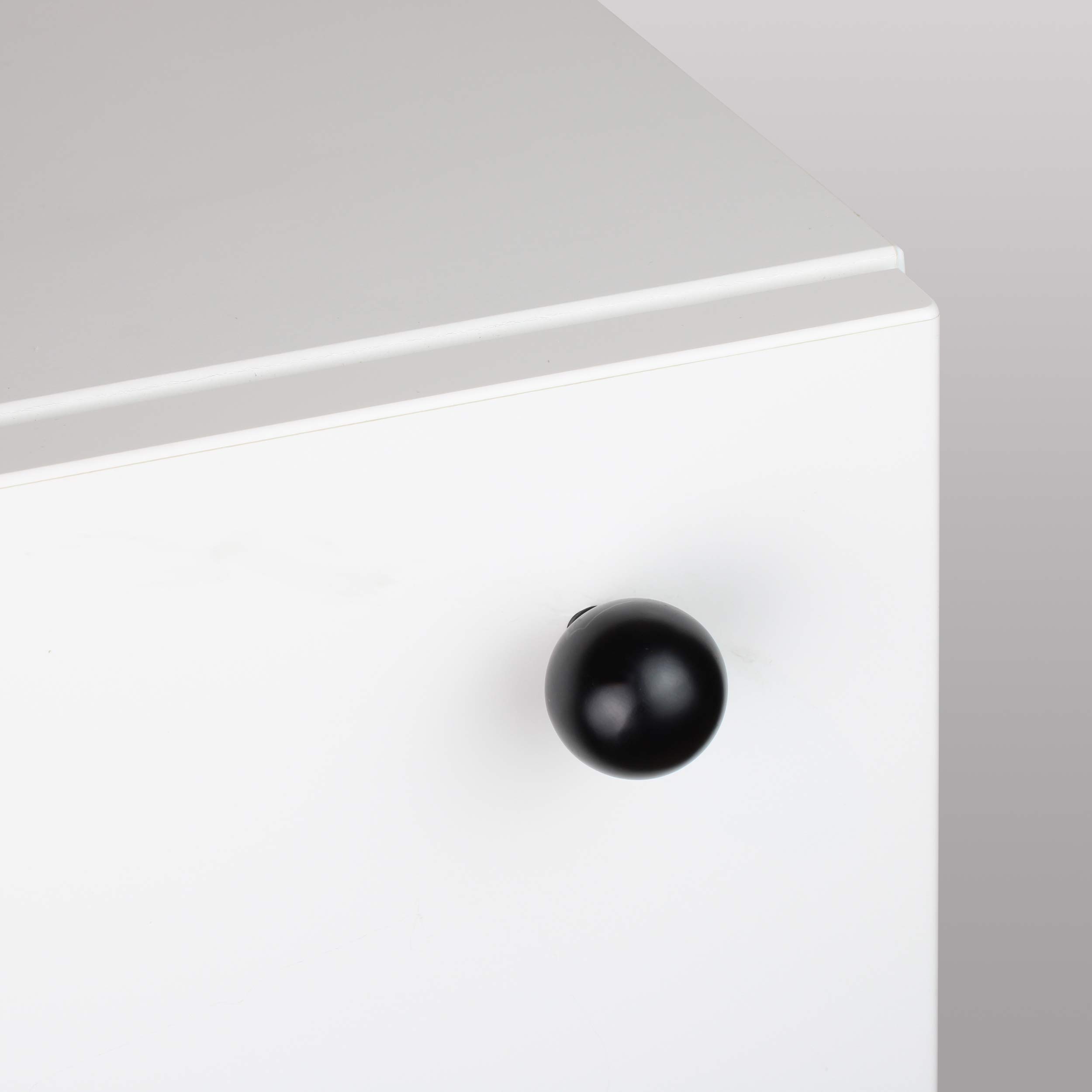 Poignée de meuble BALL Natural Goods Berlin Noir - Bouton d'armoire pour tiroir, commode, buffet, cuisine