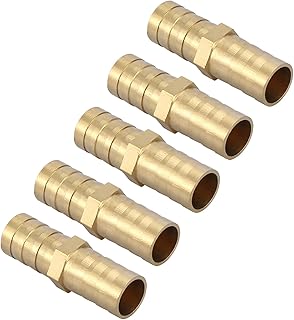 Conector farpado único, conector farpado reto bidirecional de separação de fluidos, conector farpado durável para ar, água, óleo, gás, combustível e outros fluidos (12 mm (5 peças))