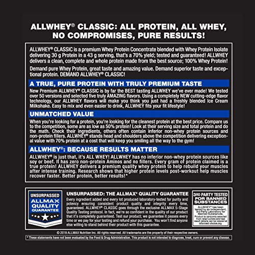 ALLMAX Nutrition AllWhey Classic Whey Protein, Vanilla, 5 lbs - Thumbnail 5