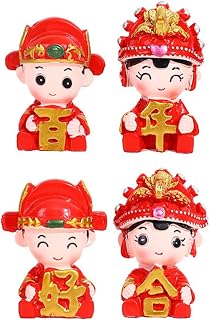 Ladies Chinese Traditional Wedding Chinese Statue Wedding Bride Groom Figurines Figurines: 4Pcs Valentine S Day Decor