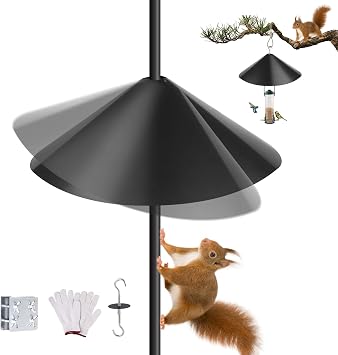 19 Inch Metal Squirrel Baffle,Squirrel Guard for Bird Feeder | Hanging Baffle Outdoor Protect Bird Feeders and Pole Mount from Raccoon Squirrels Rodents