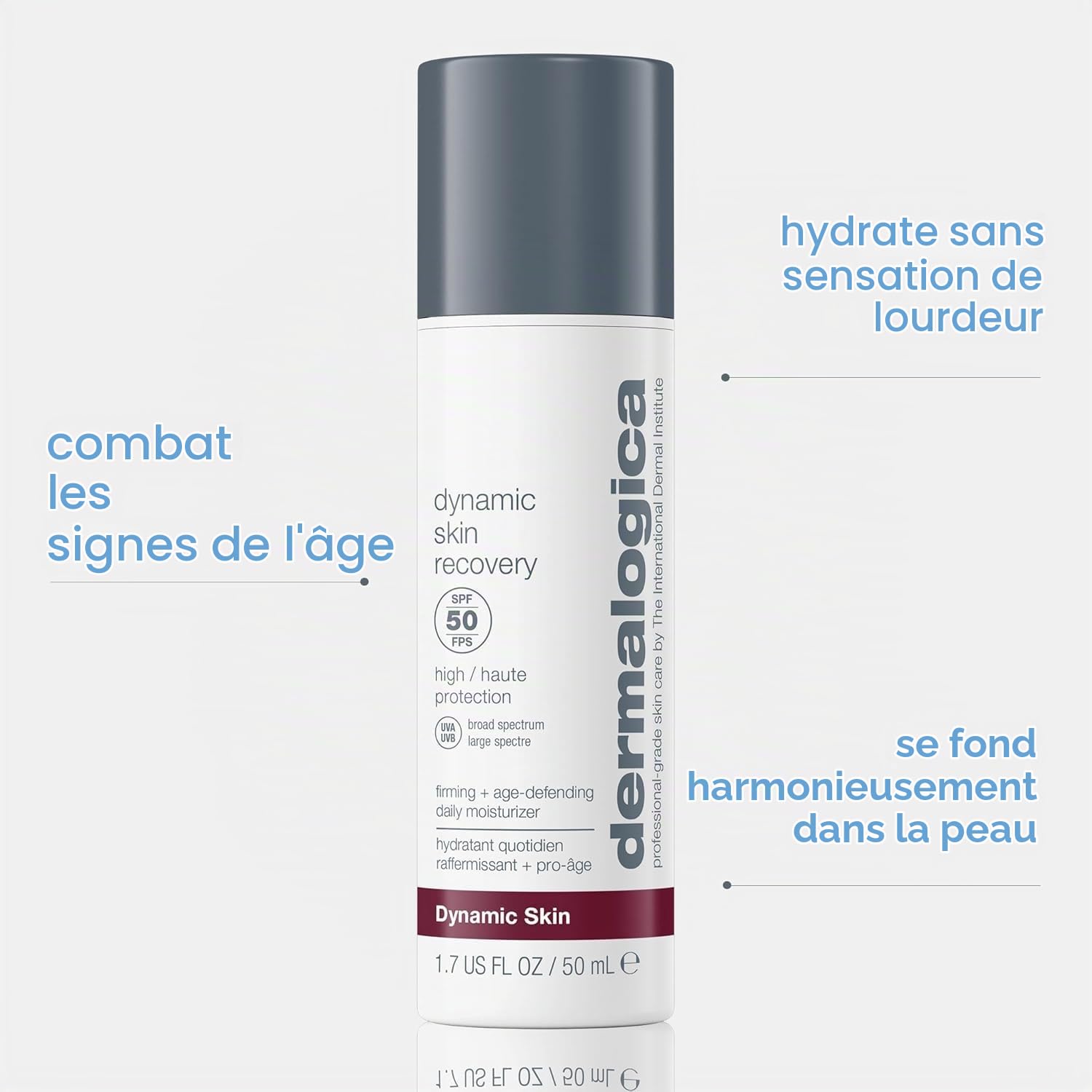 Dermalogica Dynamic Skin Recovery Soin Hydratant SPF50 65ml Lot | Soin hydratant quotidien SPF50 qui hydrate, raffermit et aide à protéger des signes visibles de l'âge.