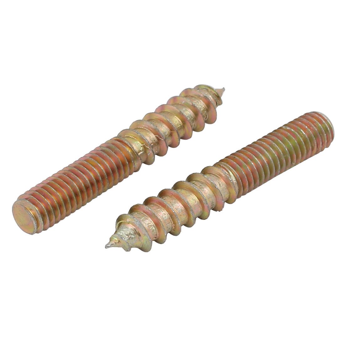 Aexit M6x40mm Carbon Home hardware Steel Zinc Plated Self-Tapping Hanger Bolt 10pcs Model:33as652qo250