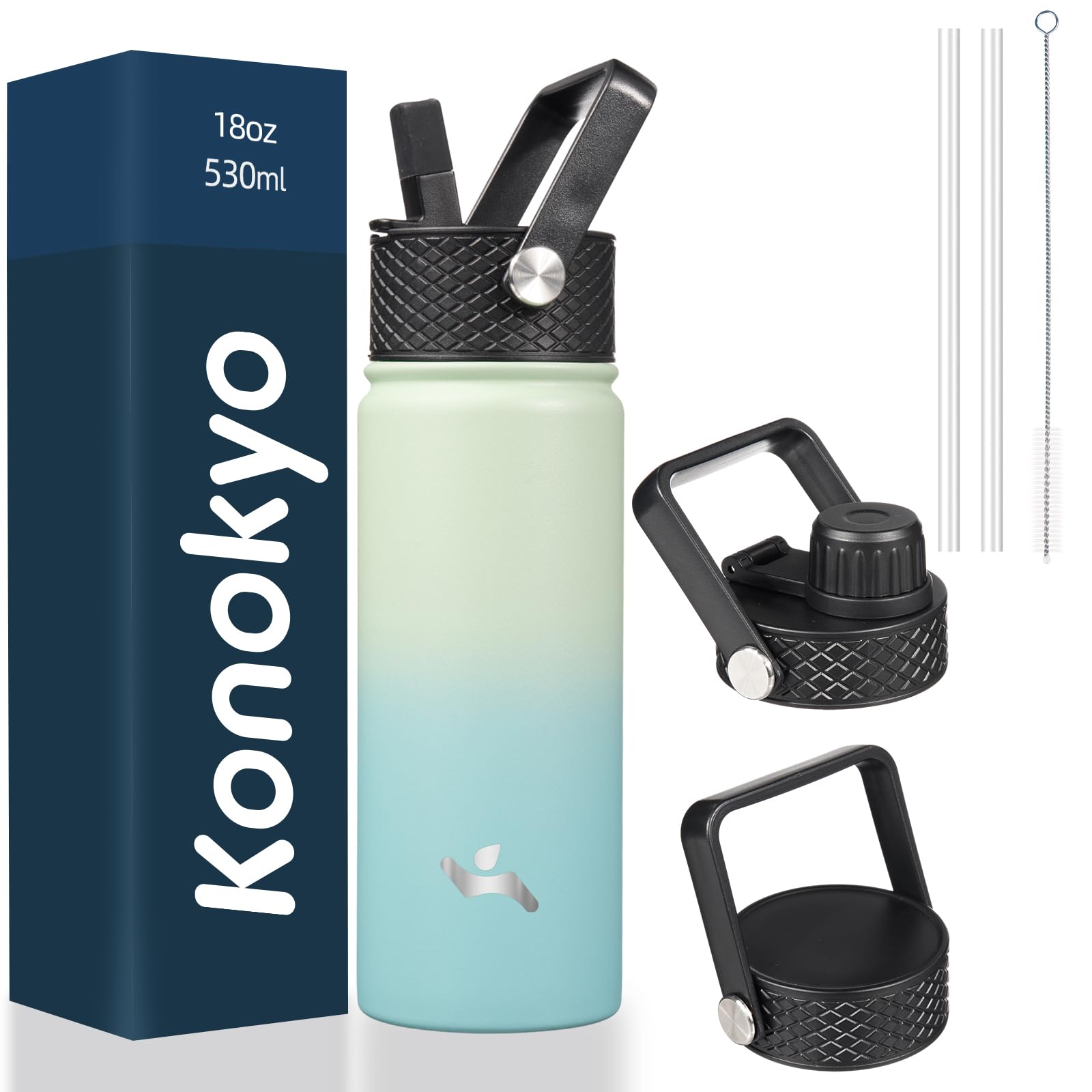 Amazon.com: Konokyo 18 oz Insulated Water Bottle Stainless