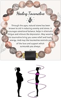 天然石ビーズ トルマリンブレスレット ヒーリング エネルギー ブレスレット ストレス解消 リラクゼーション ギフト 女性 姉妹 友人, 7.3Inch, 石材, トルマリン