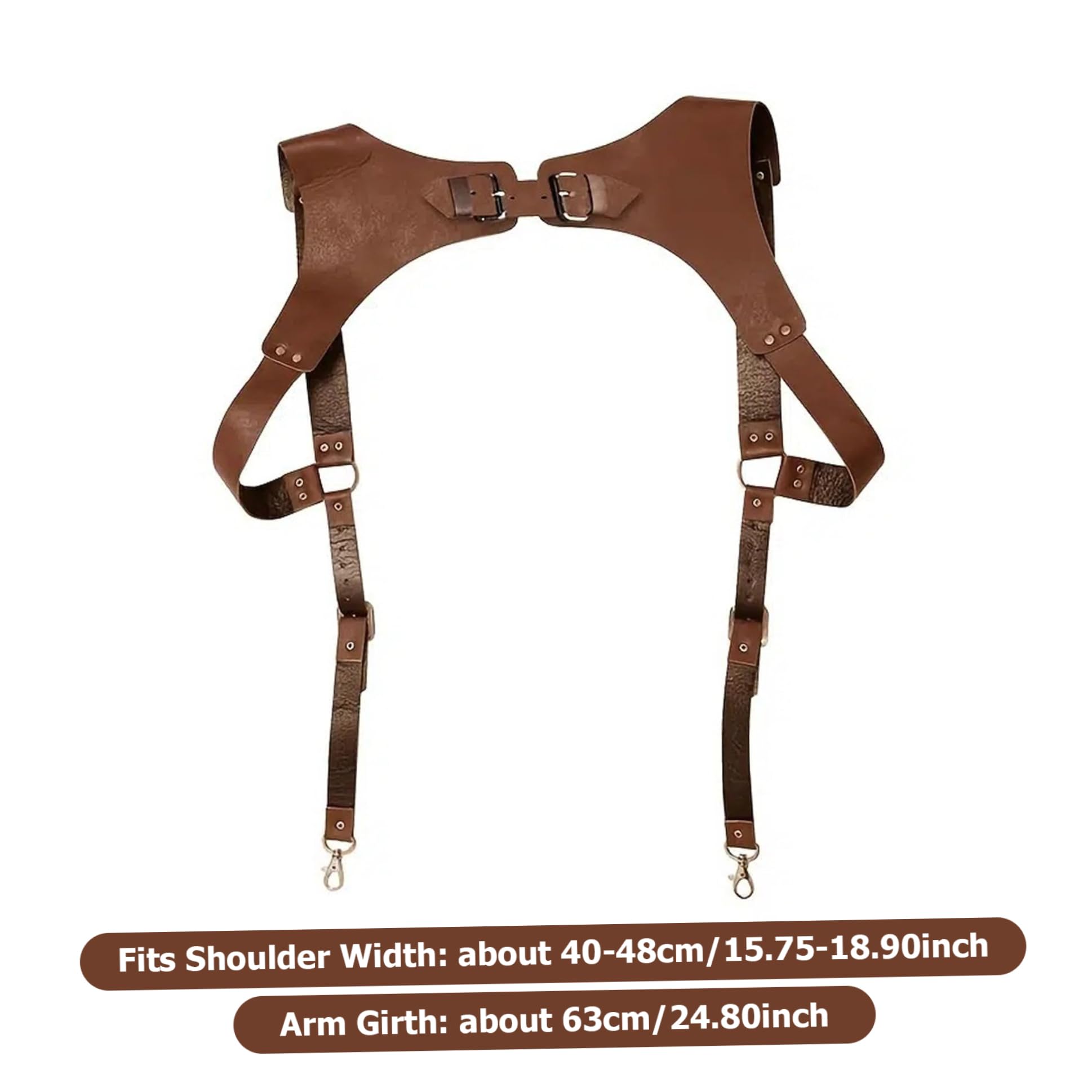 Leather Suspenders,Braided Leather H-Back Suspenders in Vintage