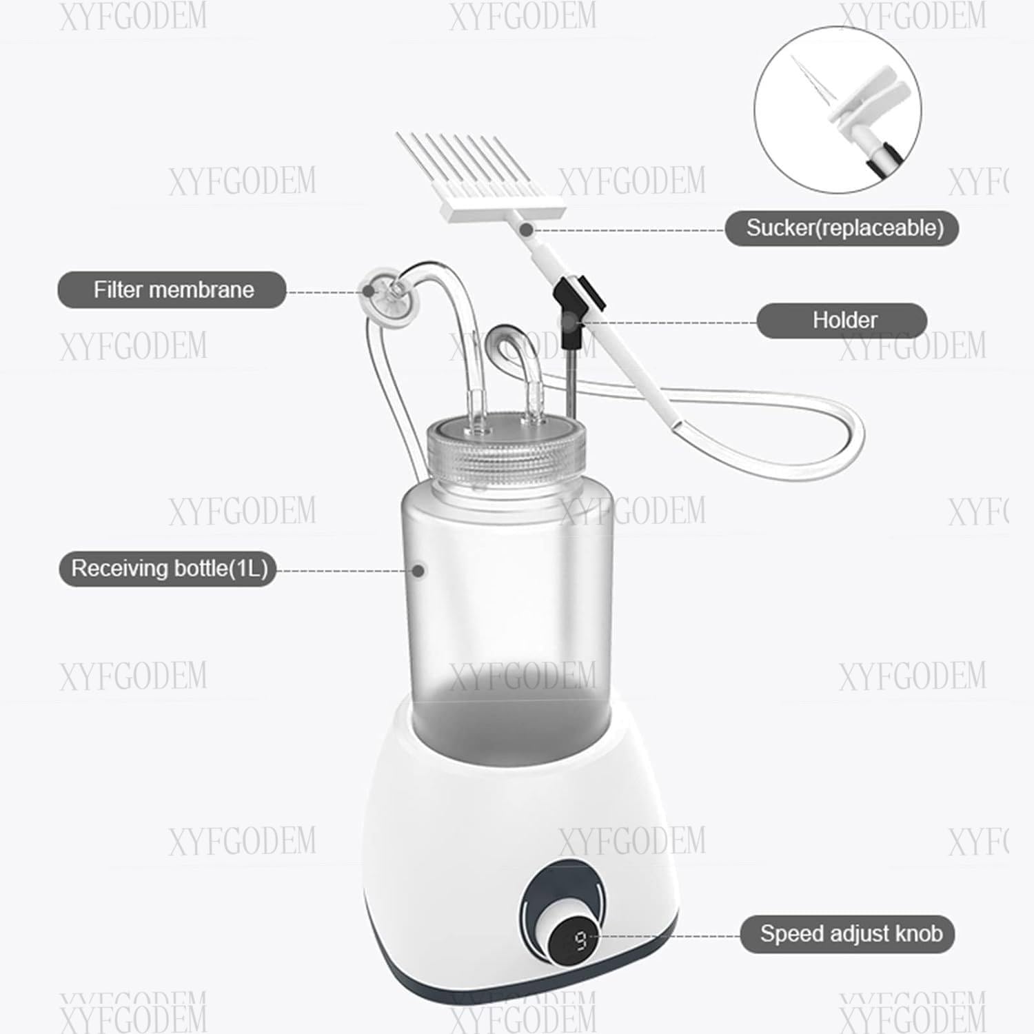 Aspirador de Vacío Reciclador Líquidos 9 Velocidades Ajustables con Cabezal Succión 8 Canales y Soporte para Laboratorio Científico, Colector Multiformato para Placas Petri