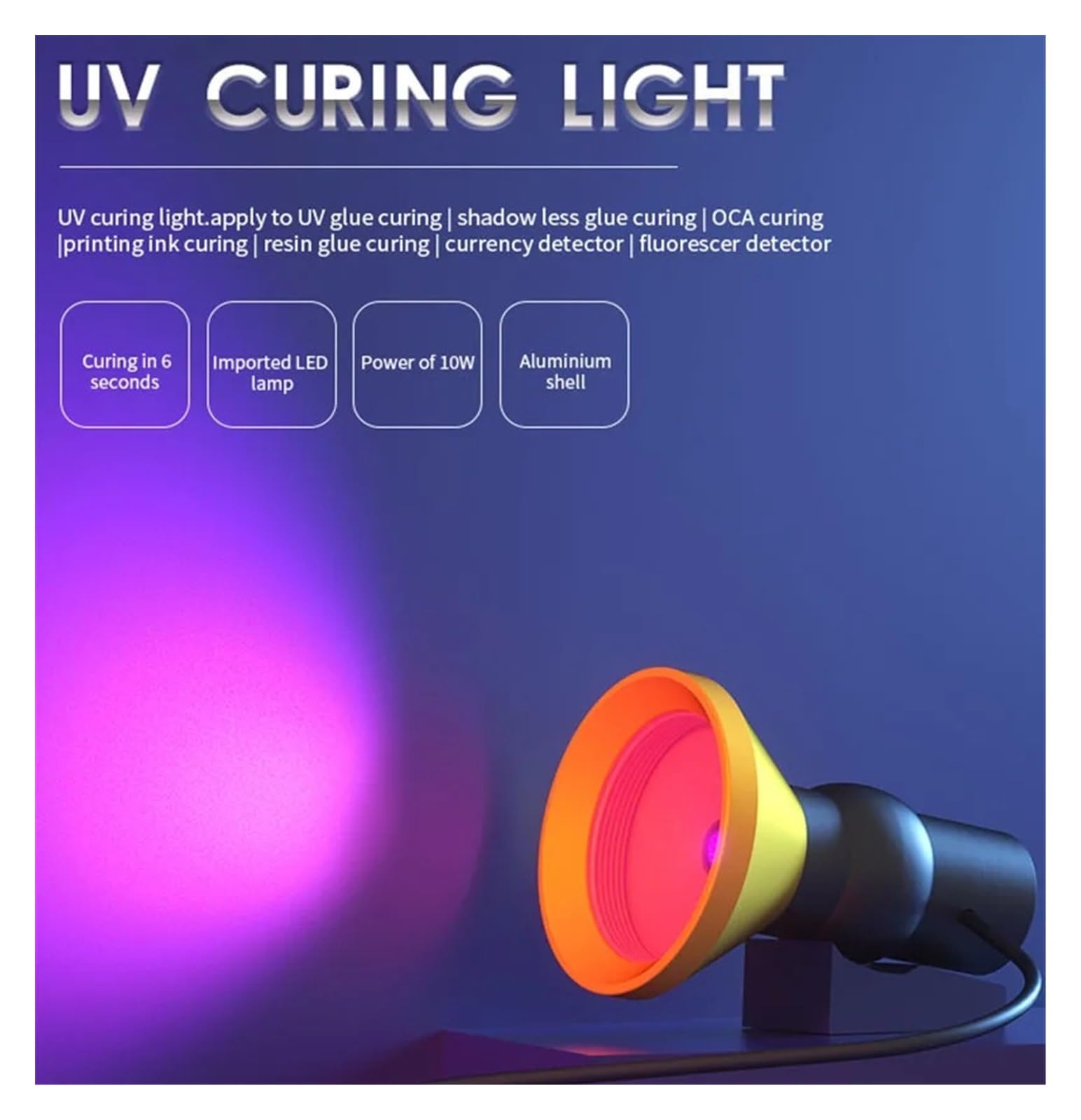Lampada UV per Resina Lampada UV da 10 W polimerizzante intelligente Adesivo for colla adesiva ottica for riparazione LCD della scheda madre BGA del telefono
