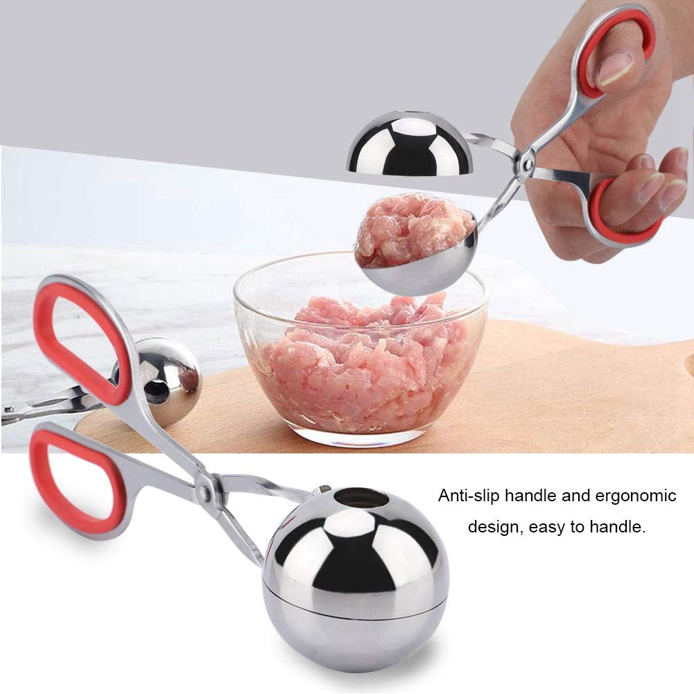 TOPINCN Meat Baller, None-Stick Meat Ballers Stainless Steel Ice Tongs, Rice Ball Meatball Maker, Cookie Scoop - Image 2