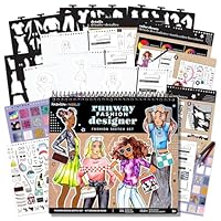 Fashion Angels Fashion Sketchbook - Fashion Design Portfolio with Stencils & Stickers - Practice Techniques, Preview Designs in App - For Girls 8 & Up