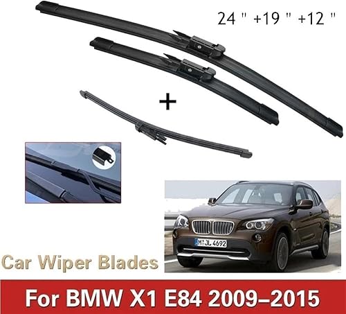 Miniatura 2 de Limpiaparabrisas delantero compatible con BMW X1 E84 2009-2015 parabrisas ventana 24 + 19 pulgadas 2009 2010 2011 2012 2013 2014 2015