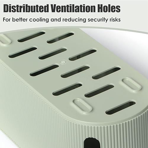 Miniatura 5 de EasyVibe Caja de organización de cables, organizador grande de cables para regletas de alimentación, cables de computadora, escritorio, TV,