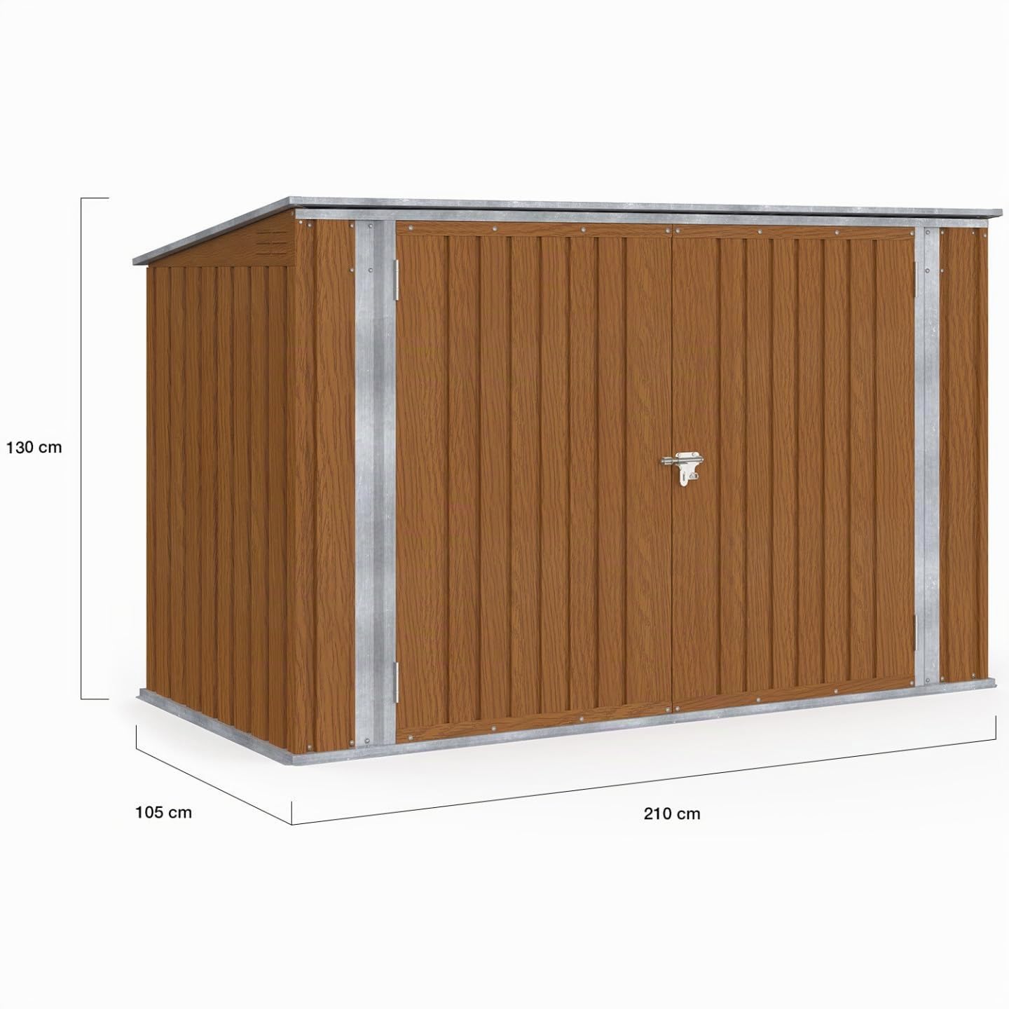 IDMarket - Abri de Jardin en métal Effet Bois verrouillable Multi-Rangement