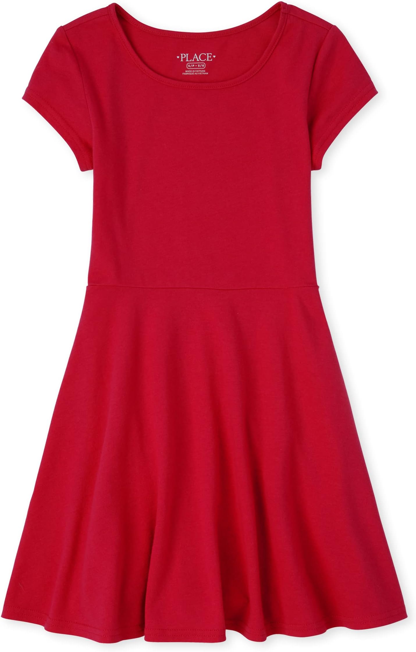 Girls' Short Sleeve Basic Skater Dress 2 Pack
