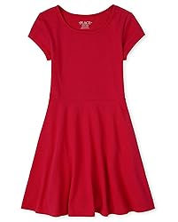 The Children'S Place Girls Short Sleeve Basic Skater Dress