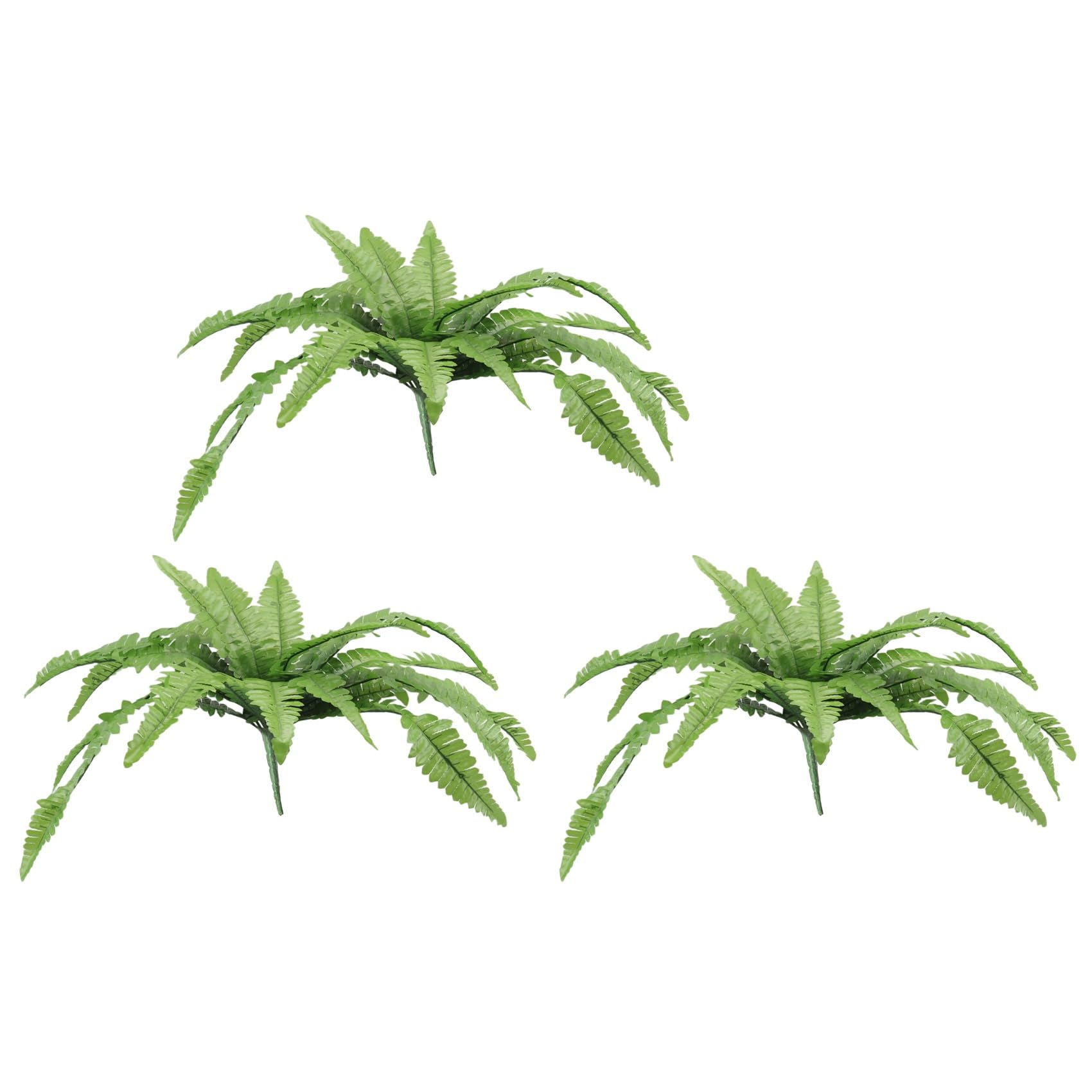 Hndhbfgrt 3X UV Lifelike Artificial Boston Fern, Artificial Ferns for Outdoors, Faux Ferns Fake Ferns Artificial Plants