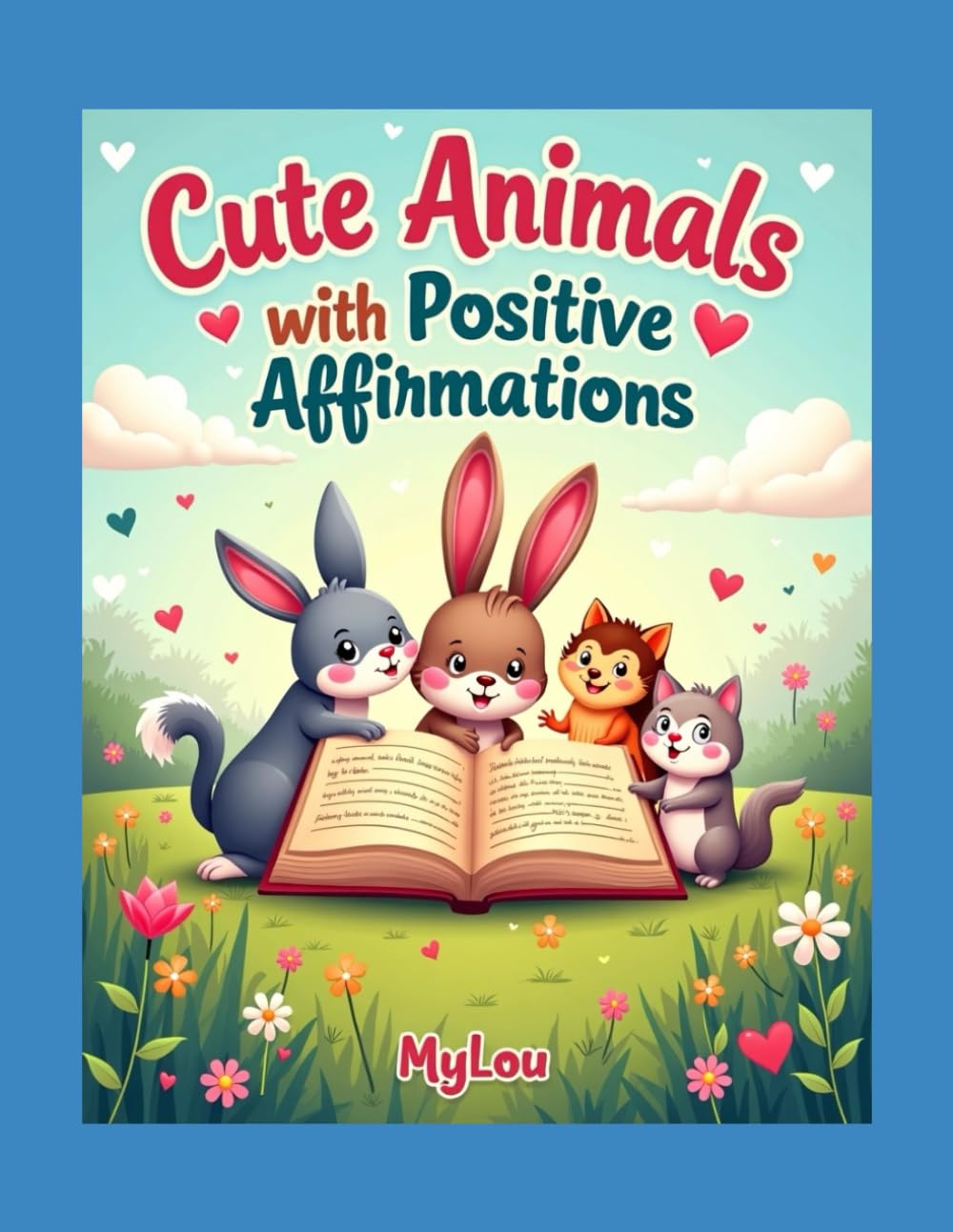 Cute Animals with Positive Affirmations: Coloring Book For Kids ages 3-8