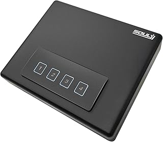 SOULYI Portable Digital Gun Safe For Pistols With Password And Key Access, Pistol Safe With Muting Mode For Truck, Nightstand, Drawer, Cabinet, Bookshelf And Car Travel