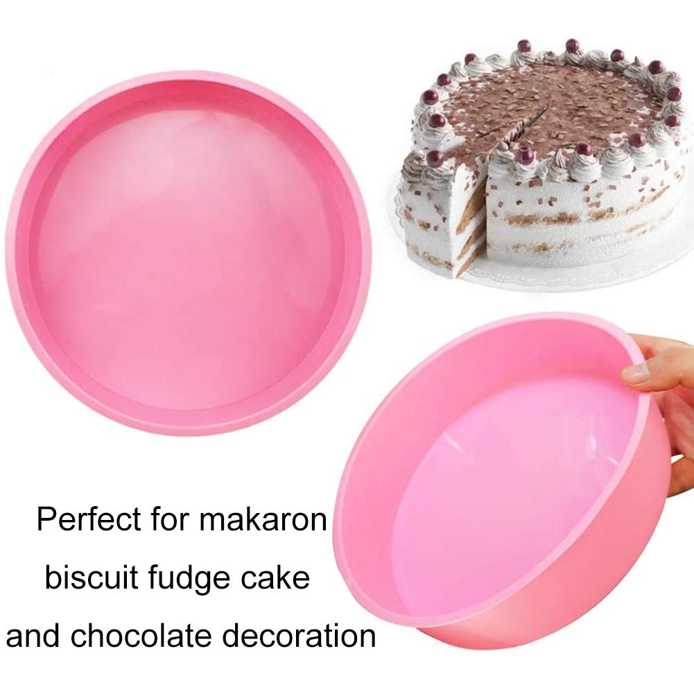 2 Stampi Per Torte In Silicone Rotondi 20cm - Antiaderenti, Per Forno E Microonde, Senza BPA, Rosso - Foto 3