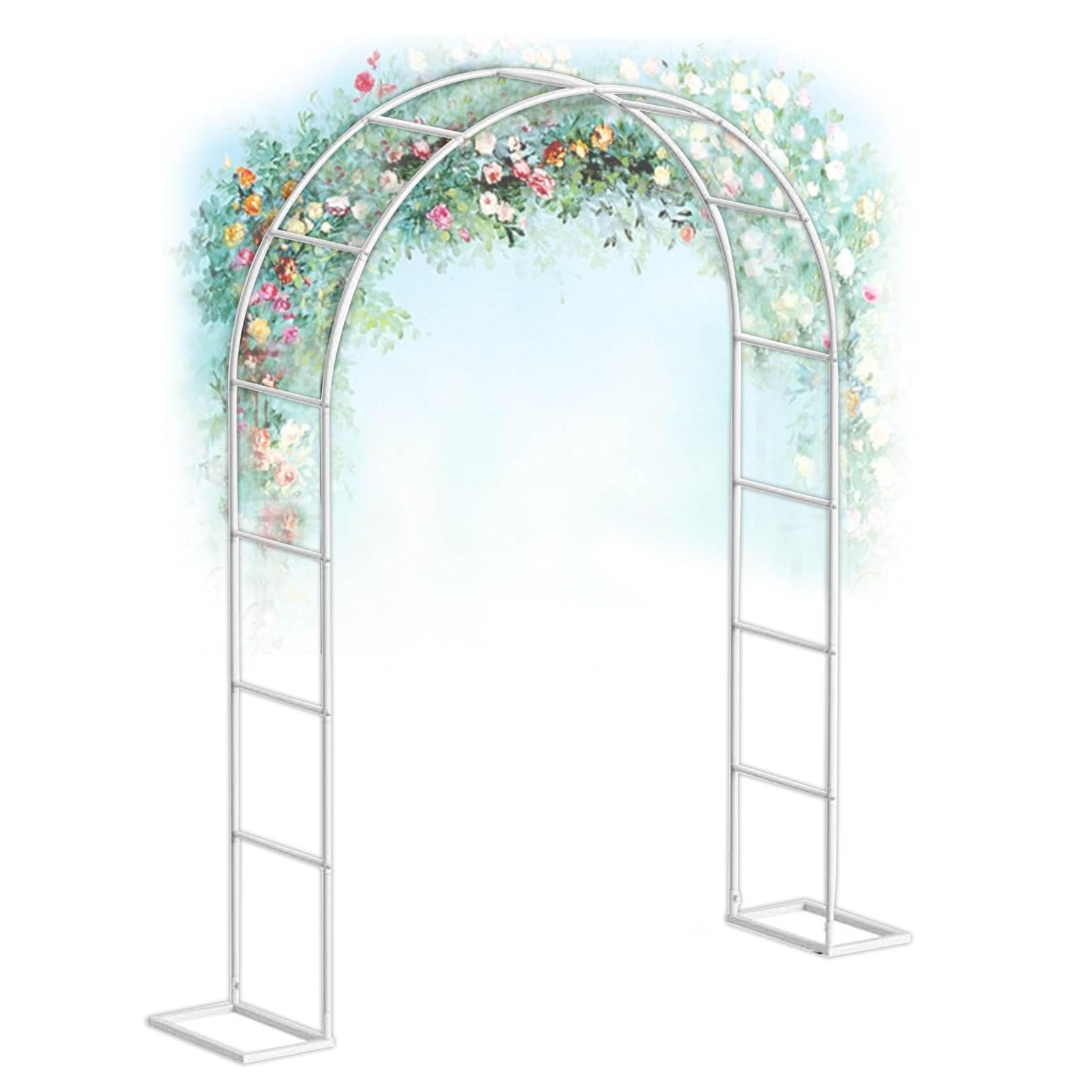 Arche de jardin stable avec support de terrasse pour plantes grimpantes lourdes