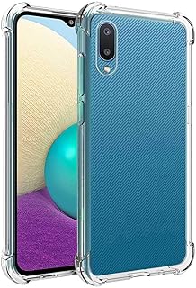 جراب حماية شفاف من جل البولي يوريثين الحراري الناعم المرن رباعي الزوايا مضاد للصدمات لموبايل سامسونج جالاكسي A02 وM02