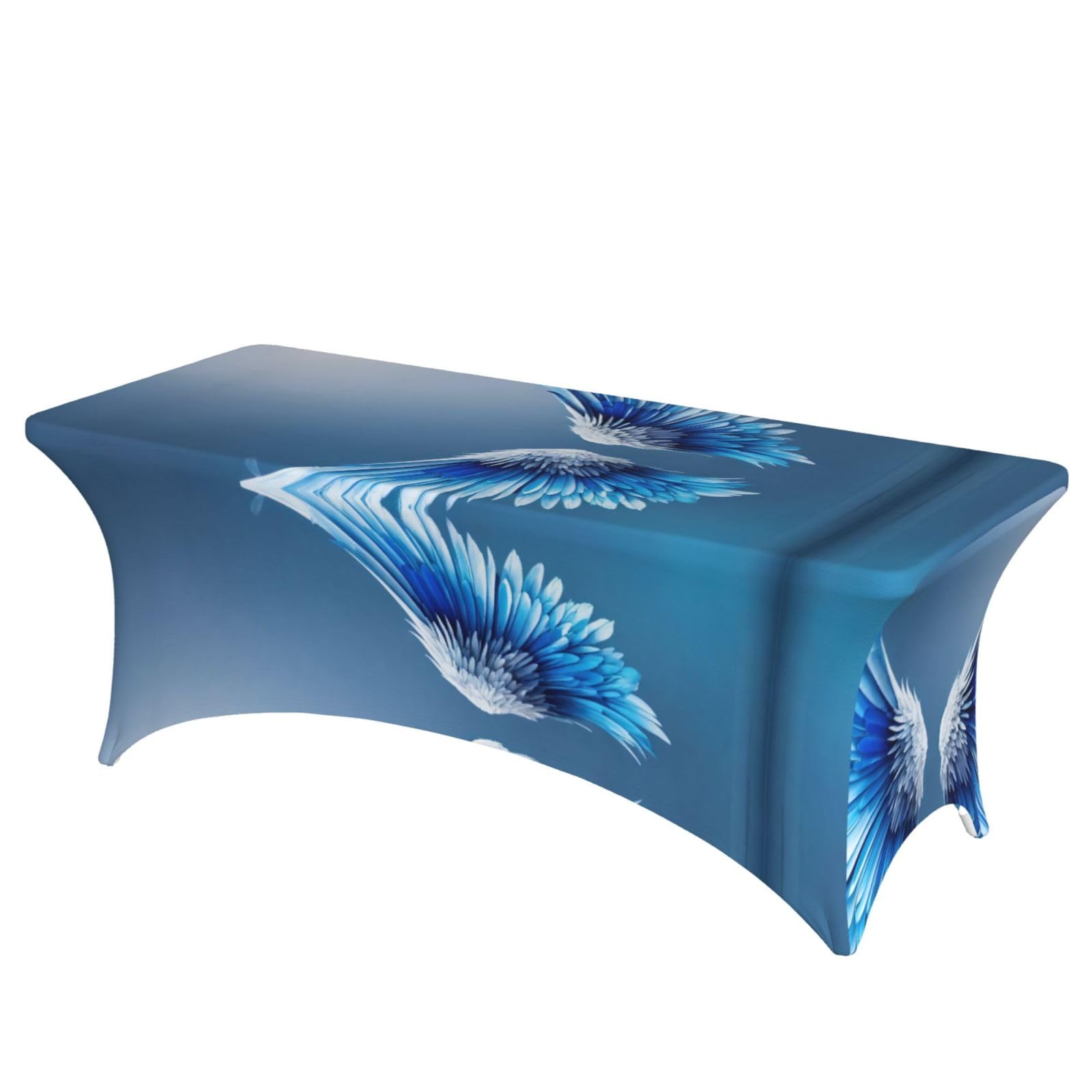 Nappe élasthanne extensible 1,8m EdWal anti-plis à motif ailes d'ange pour fête