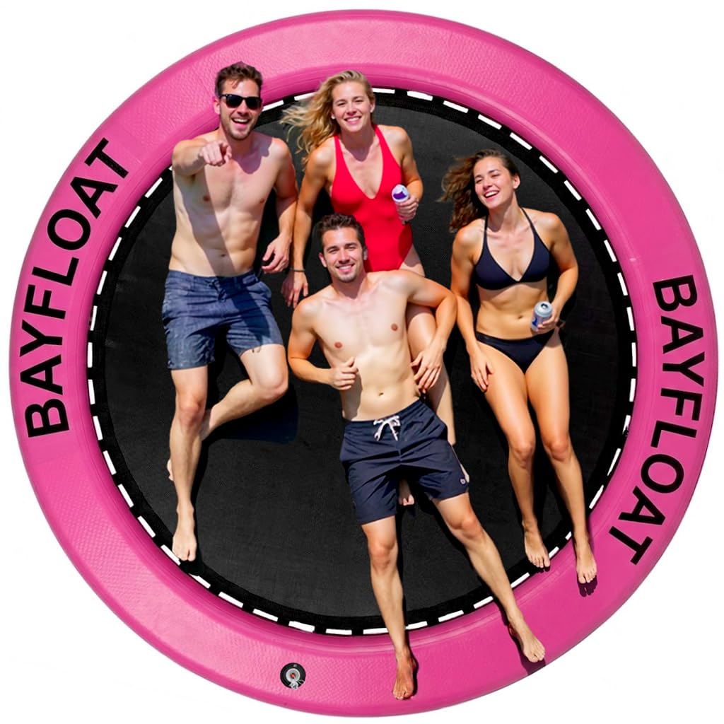Ibiza 240 - Anillo Hinchable 3 o 5 Personas, Doble-Capa Dura, Anti-Medusas, Plataforma Flotante, Flotador Hinchable (Rosa, Unión de Cuerda)