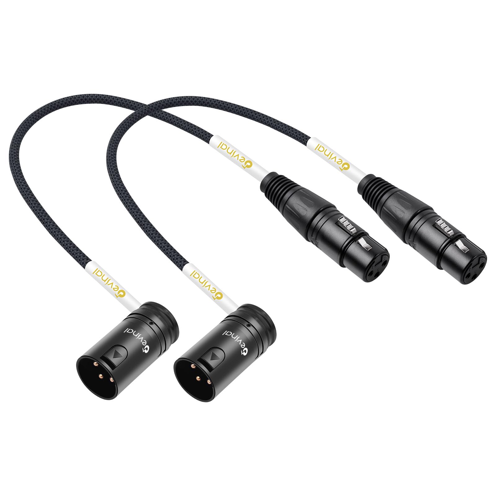 Devinal Rotatable Right-Angle XLR Cable, Adjustable-Angle Low-Profile XLR Microphone Adapter Connector