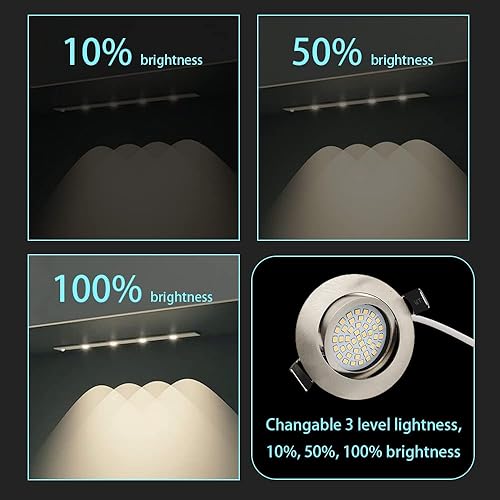 Miniatura 6 de Luz LED regulable de 3 vías, 10, 30, 60 W, equivalente a las luces LED para latas, marco de retroajuste, marco de cardán de 3 pulgadas, luces