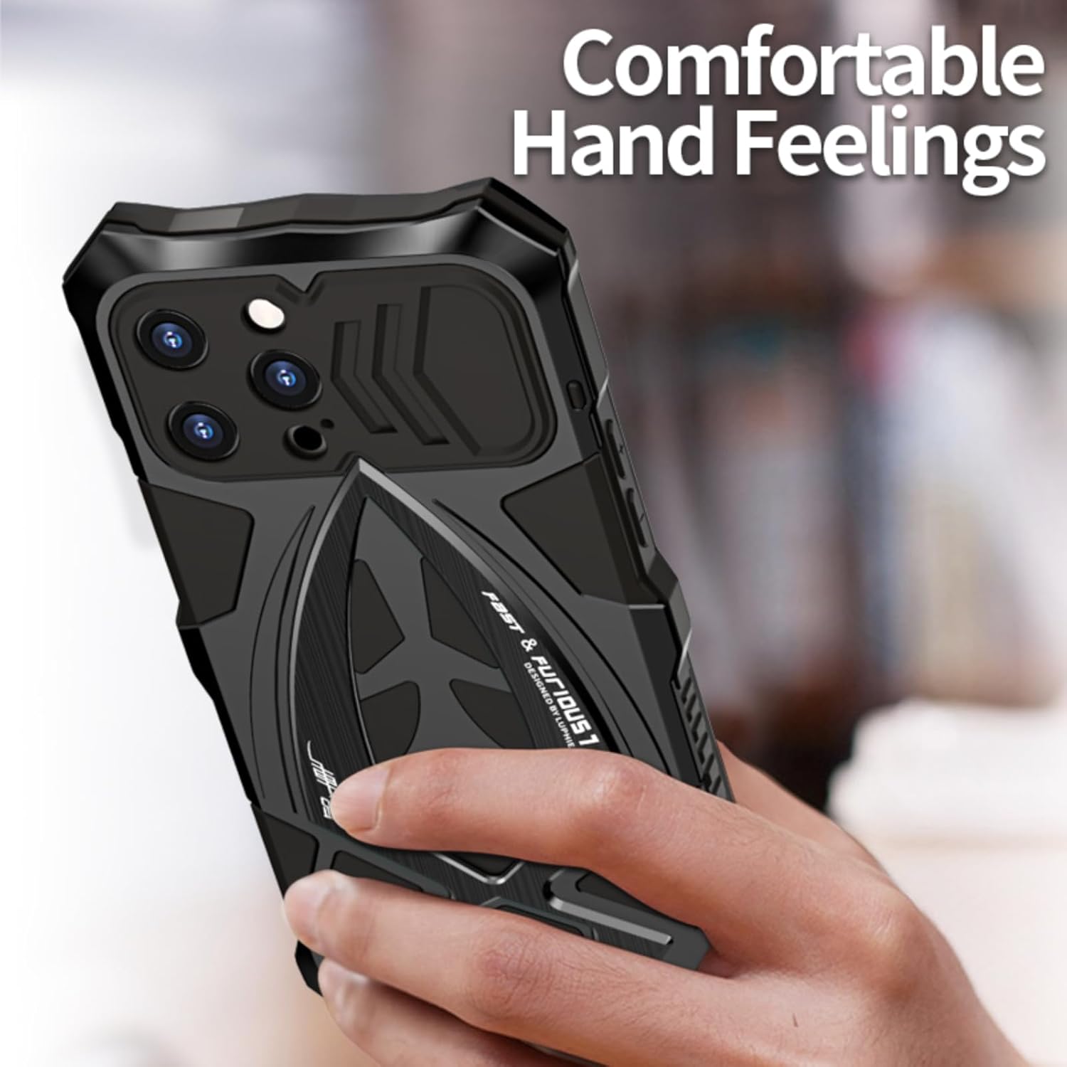 for iPhone 13 Case, 6.1'' - Shockproof, Military-Grade, Heavy Duty Protection, Full-Body Rugged Cover for iPhone 13 with Tempered Glass Screen Protector, Metal Silicone Armor, Black