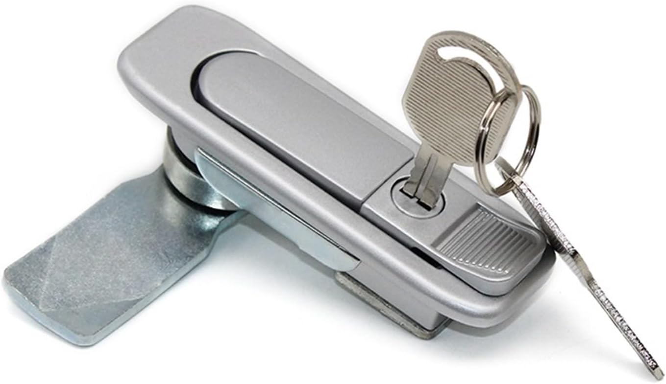 MS738 Pull to Open Push Button Lock Electric Box Plane Lock Switch Cabinet Door Lock Fire Hydrant Cabinet Handle Lock 1Pcs(Yellow)