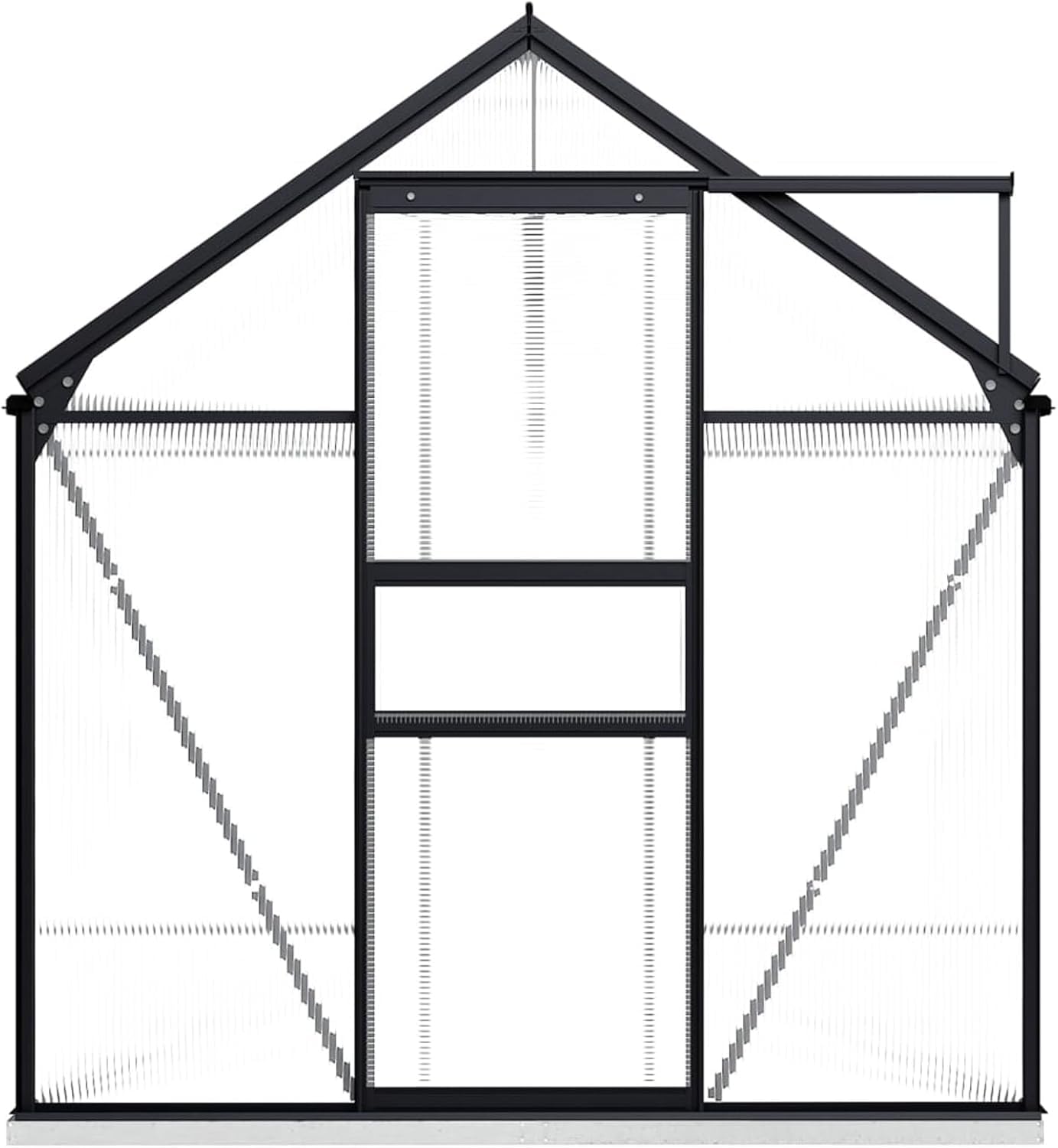 Szklarnia z ramą bazową, antracyt, aluminium, 7,03 m², szopa ogrodowa, przedszkole, ogród zimowy, podwórko, ciepłe rośliny domowe