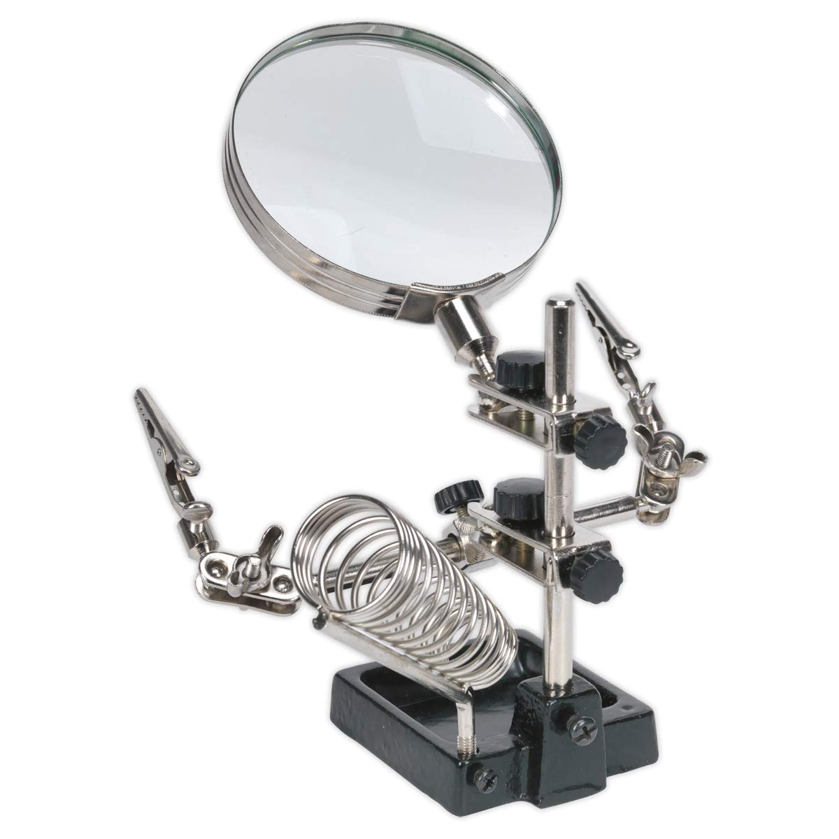 Sealey SD150H Soldering Stand Helping Hands Magnifier with Solder Iron Holder