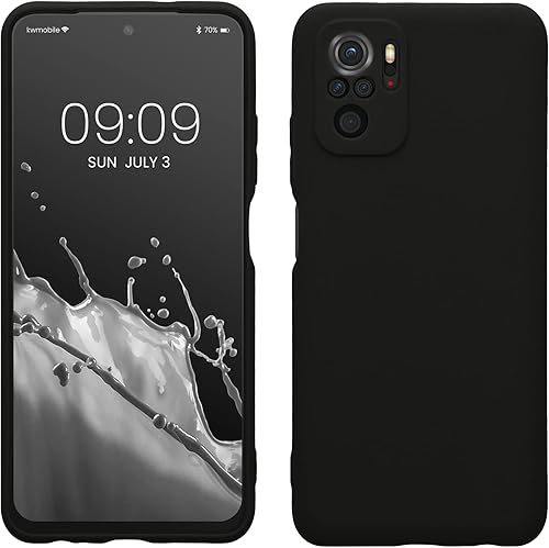 kwmobile Funda compatible con Xiaomi Poco M5s - Funda protectora delgada para teléfono TPU - Acabado mate suave - Negro mate